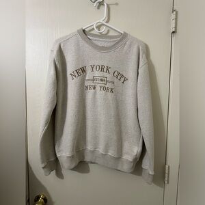 G.F.I Apparel Sweatshirt Men's Light Gray Embroidered New York City Size Small